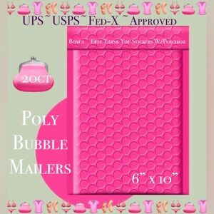 20ct   Bubble Poly Mailers 👙🆕👙 
Boutique Mailers  w/ 50ct Free Stickers